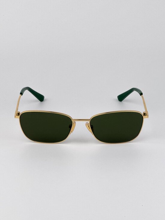 Bottega Veneta Women’s Sunglasses – Gold Green Rectangle (BV1300S 002)